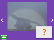 Mystery Shadows app level screenshot, showing a photo of the shadow made by a toy lizard perched on a toy car.